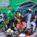 Joseph Masembe, the founder of Little Hands Go Green with Deputy Speaker Thomas Tayebwa and the kids