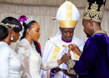 The Kyabazinga of Busoga and Inhebantu Mutesi on their wedding day