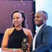 Airtel Money Lead Insurance, Faisal Namanya (R) receiving an award on behalf of AMCUL at the recently concluded 23 UMEA Awards at the Kampala Serena Hotel.  AMCUL received 2 awards for Best Use of Partnership and Best Innovation.