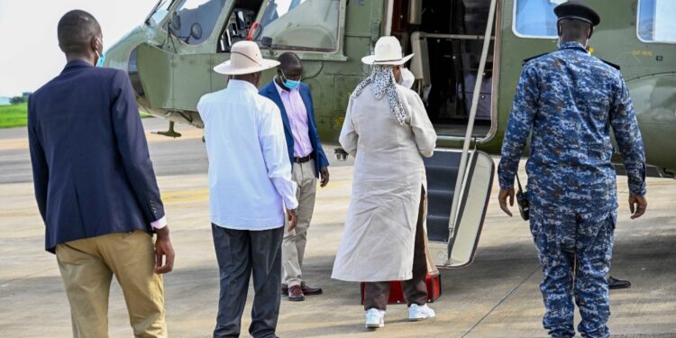 President Museveni with Mama Janet leaving for Rwakitura