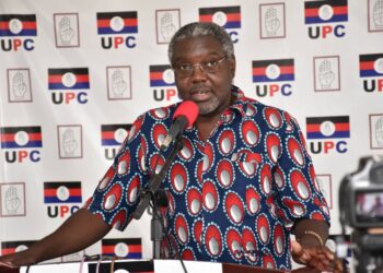 UPC President Jimmy Akena addressing Journalist at the Party Headquaters in Kampala on Wednesday