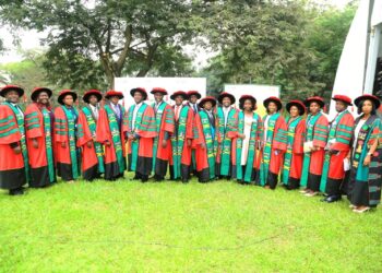 PhD graduates from the College of Agricultural and Environmental Sciences (CAES), during the ongoing 74th graduation ceremony. Photo@Mak.ac.ug