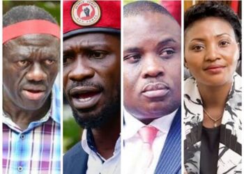 Dr.  Kizza Besigye,  Bobi Wine,  Erias Lukwago and Winnie Kiiza