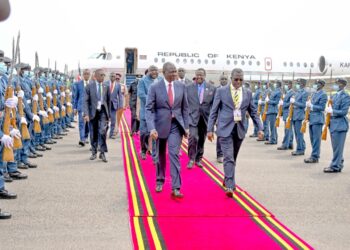 President William Ruto arriving in Uganda