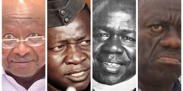 President Museveni, Idi Amin, Janani Luwum and Kizza Besigye