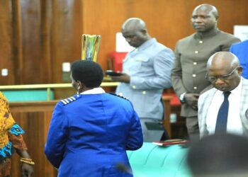 MPs exiting the Chamber after plenary on Tuesday, 06 Febraury 2024. They called for affirmative action on Karamoja