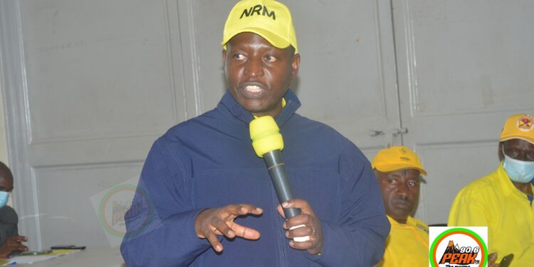Bahati talking to NRM members at NTC KABALE TODAY. PHOTO CREDIT..PEAK FM KABALE