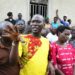 Kagoma North MP in Jinja Alex Brandon Kintu explains to the residents of Buyengo Town Council on the progress of the Health Centre under renovation.