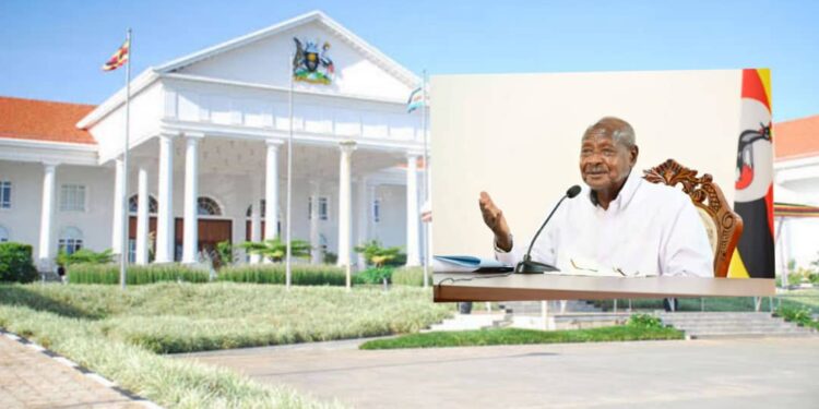 State House,Entebbe,President Museveni (inset)