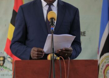 Minister Henry Musasizi addressing Journalists at the Uganda Media Centre on Thursday