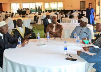 Muslim leaders meeting with heads of different Security organisations for a two day conference to counter & prevent violent extremism and terrorism in Uganda at Golf Course Hotel on Wednesday