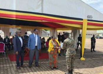 Prime Minister Robinah Nabanja (R) officiated as Guest of Honor at the World Environment Day 2023 at Kololo Independence Grounds in Kampala