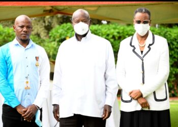 Mr. Katabaazi,  President Museveni and Maama Janet