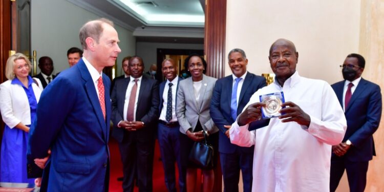 Prince Edward and President Yoweri Museveni