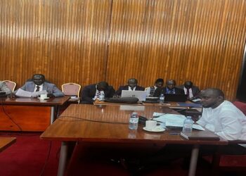 The Trade Committee members led by Mwine Mpaka (R) sent away officials from UNBS officials for failure to defend their budget