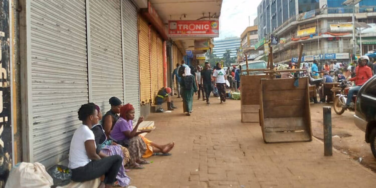 Closed shops in Kampala