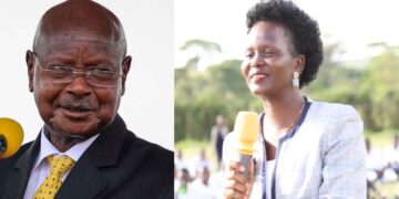 President Museveni and Commissioner for Patriotism, Hellen Seku