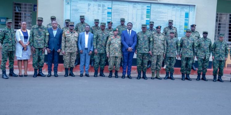 Brig Gen Paul Muhanguzi with Rwandan military officers
