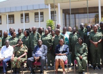 Hajji Kakande,  Ms. Lucy Nakyobe and the participants