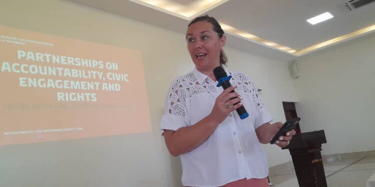 Ms. Kirstine Primdal Sutton from the Royal Danish Embassy Kampala