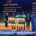 The victorious Ugandan scholars being awarded by The Ugandan Ambassador in Guangzhou China, Ms. Judyth Nsababera and the Permanent Secretary Ministry of Education and Sport, Dr. Kedrace Turyagenda who represented the First Lady and Minister of Education