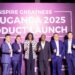 First left Luke Wang General Manager Tian Tang Group and CEO Uhome holdings Limited, second TCL boss Alvin Wang, Minister Anite, CEO Simba Group Patrick Bitature and other investors