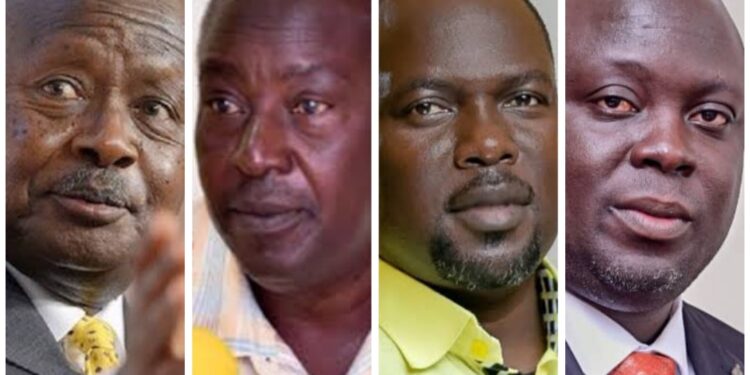 President Museveni, Alhajji Moses Kigongo, Rt Hon. Richard Todwong and Haji Faruk Kirunda