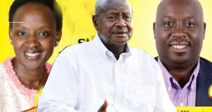 Hon. Shartsi Kutesa, President Museveni and Mr. Aine Sodo