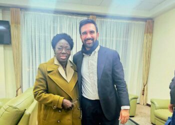 Rebecca KAdaga and Zohran Mamdhani at Prof Mamdhani's home before Zohran  returns to New York after his traditional  wedding in Kampala