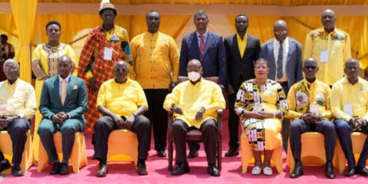 President Museveni with the new CEC members