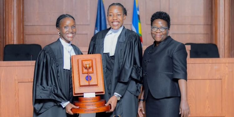 Ms. Dorothy Mukasa, Executive Director of Unwanted Witness with UCU Winners of Privacy Moot Court Competition at the University of Dar es Salaam on 24/09/2025
