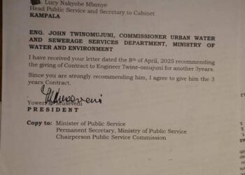 President Museveni letter shows that he was strongly advised by Head of Public Service to appoint Eng. Twinomujuni. The President didn't issue a directive as earlier suggested
