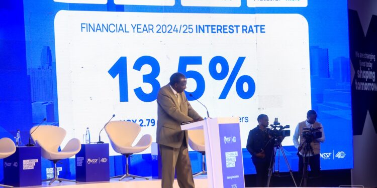The National Social Security Fund (NSSF), through the Minister of Finance, Planning & Economic Development Hon. Matia Kasaija, has announced a 13.5% interest rate for 2024/25 the highest ever, reflecting strong growth in members’ savings.