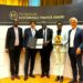 L-R: Stephen Hamya, UDB Chief Internal Auditor; Arshad Rab, CEO European Organisation for Sustainable Development; Stephen Mubiru, Ambassador of Uganda to Germany; Dr. Patricia Ojangole, UDB Managing Director; and Dr. Frank Mentrup, Mayor of City of Karlsruhe, Germany during the conference in Germany.