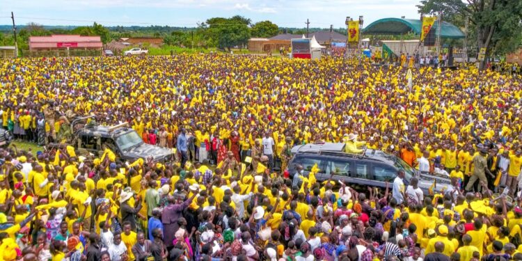 President Museveni during one of his campaign rallies