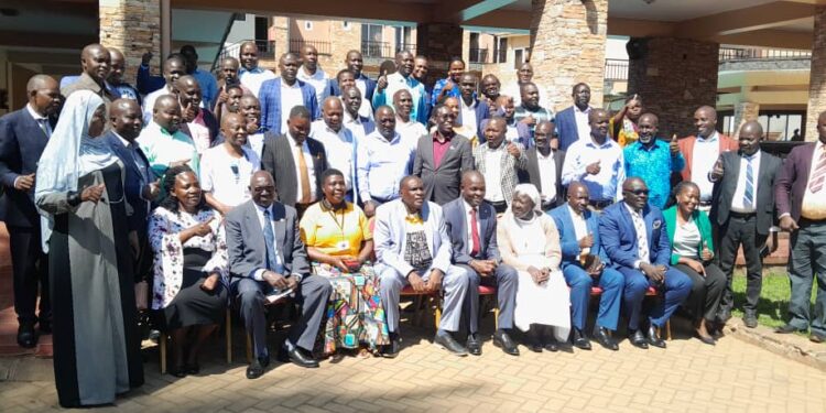 Hajji Kakande, Office of the President officials in a group photo with RDCs and DISOs in Bukedi and Sebei sub-regions