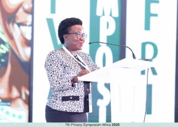 Dorothy Mukasa, executive director Unwanted Witness delivering her keynote address at the 7th Privacy Symposium Africa on Wednesday at Marriott hotel Lagos Nigeria.