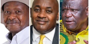 President Museveni, Dr. Chris Baryomunsi and Hon. Emmanuel Dombo