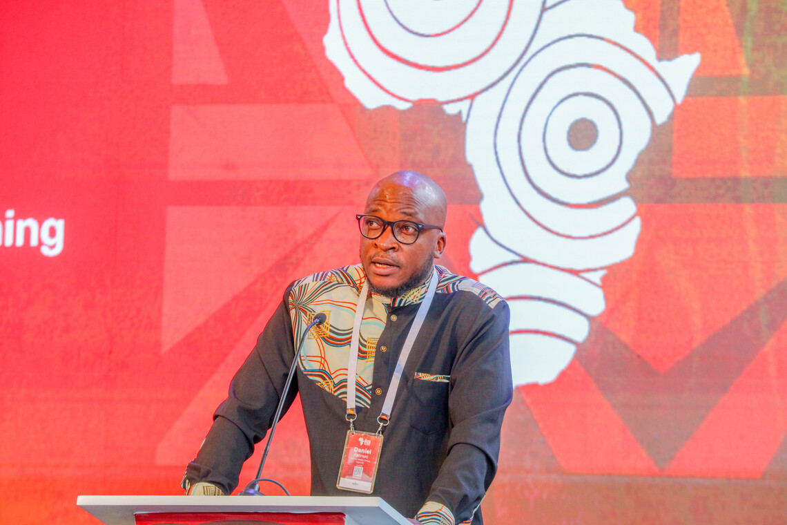 Daniel Kalinaki, Ugandan journalist and Chairperson of the Baraza Media Lab Board, speaks during the 2026 Africa Media Festival in Nairobi. In his address, Kalinaki warned about the rise of fast-growing digital outlets that appear local but are foreign-owned and AI-driven, raising concerns about transparency, credibility and the erosion of authentic African narratives.