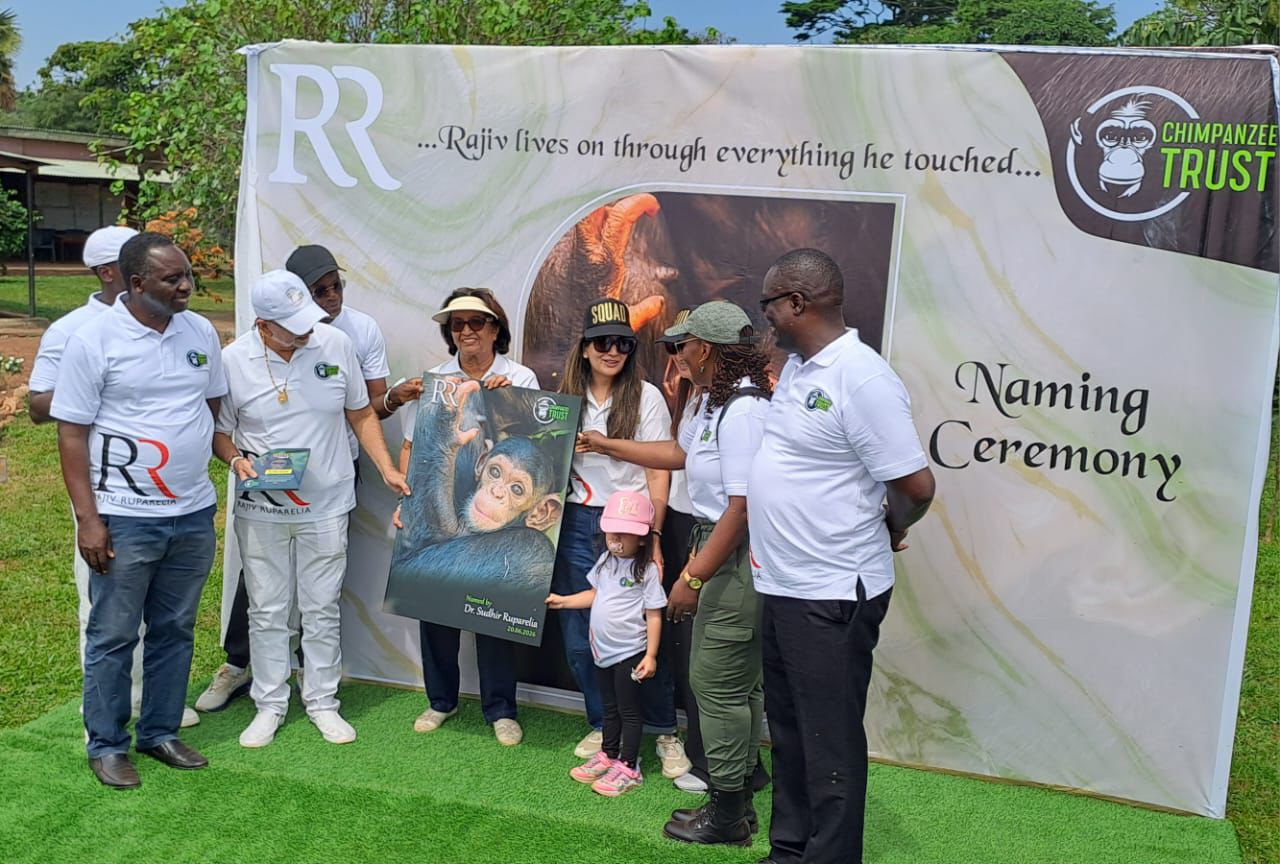 Ruparelia Family Honours Rajiv’s Legacy with Baby Chimp Adoption At Ngamba Island, Shs50 Million Conservation Donation